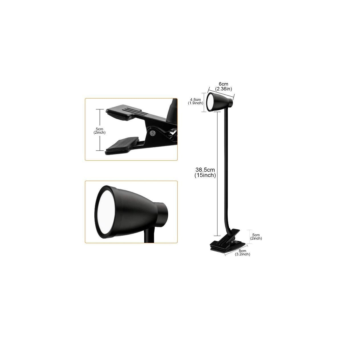 INF Dimbar LED-leselampe / klemlampe 3000-6500K
