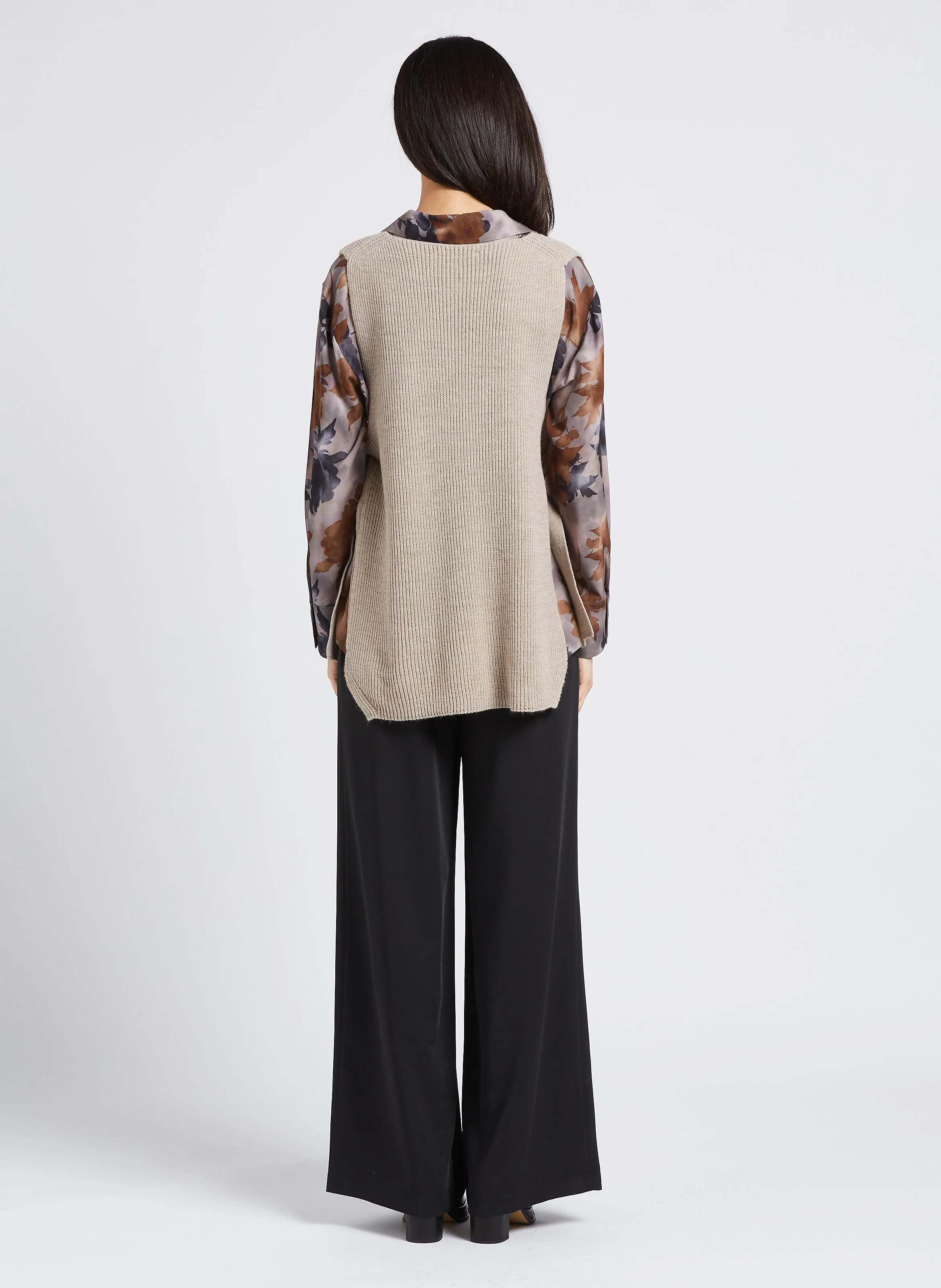 Pantalon large palazzo fluide | Noir