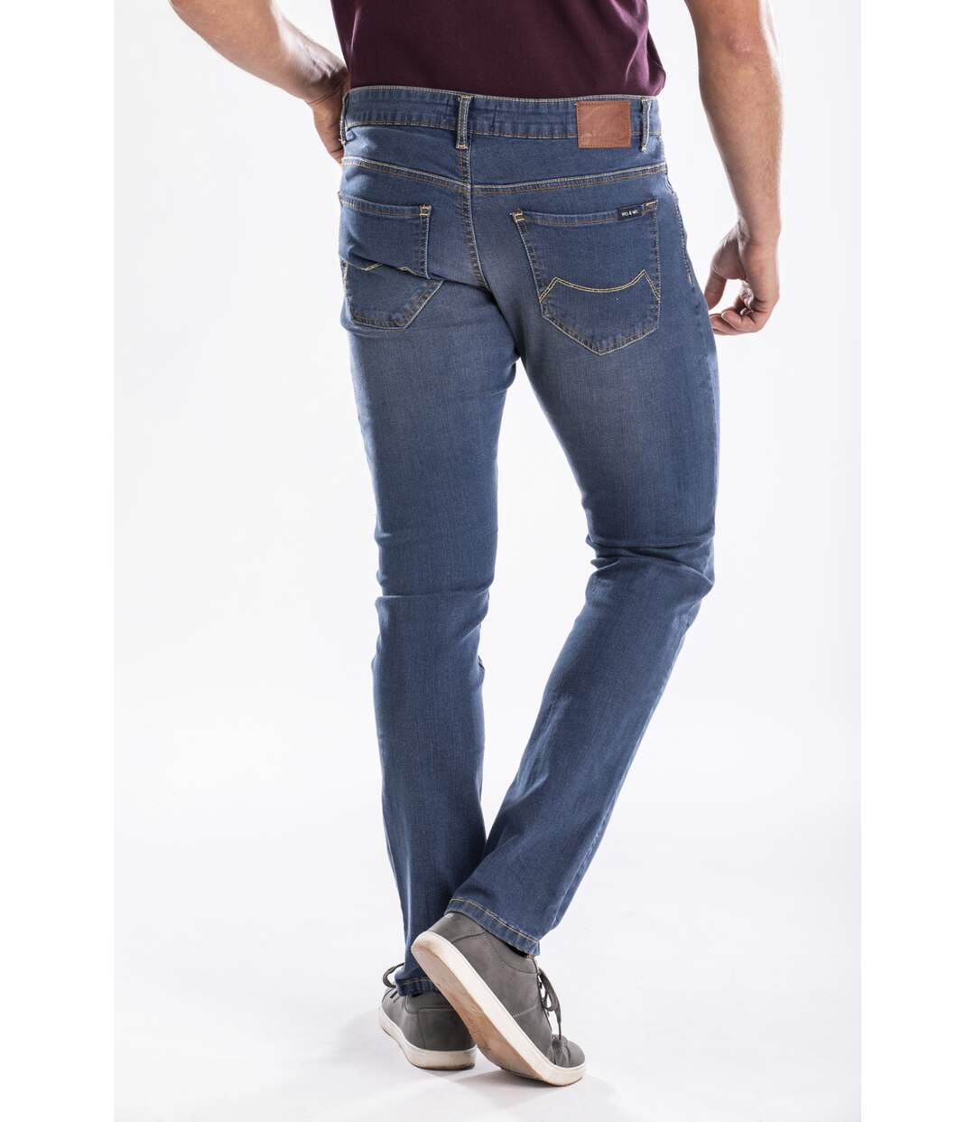 Jeans RL80 Fibreflex® brossé coupe droite ajustée MARINE