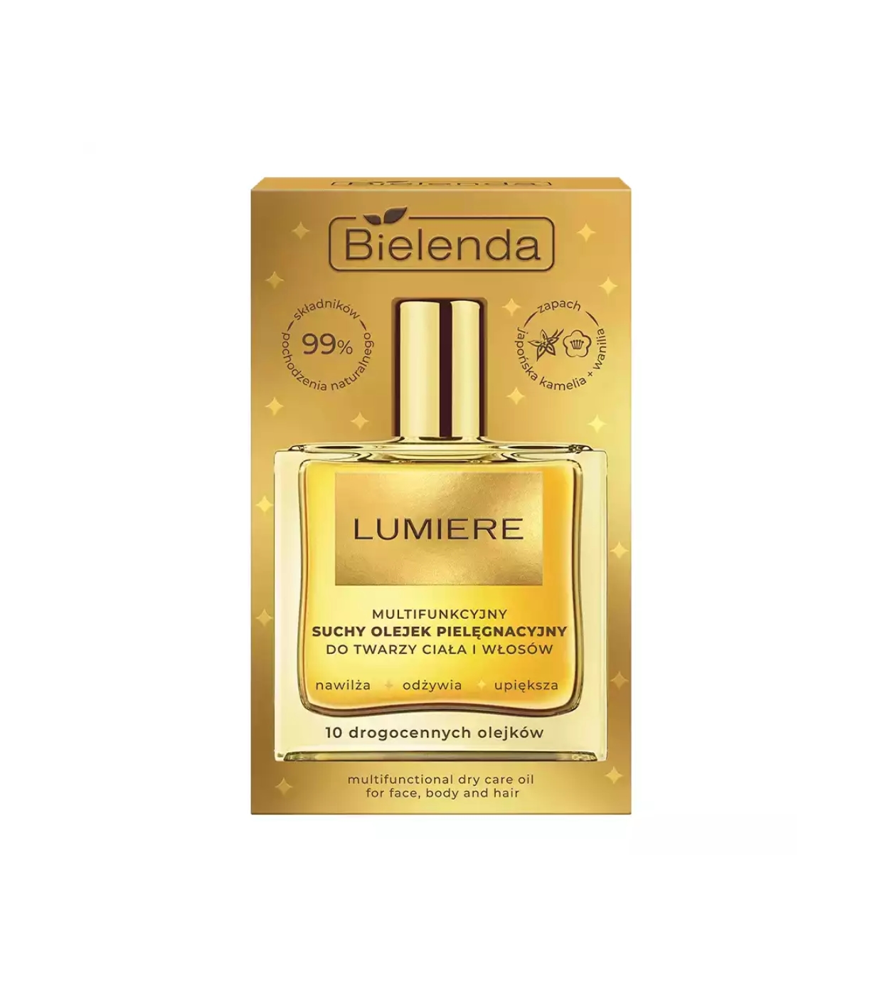 Bielenda - Óleo seco multifuncional para corpo e cabelo Lumiere
