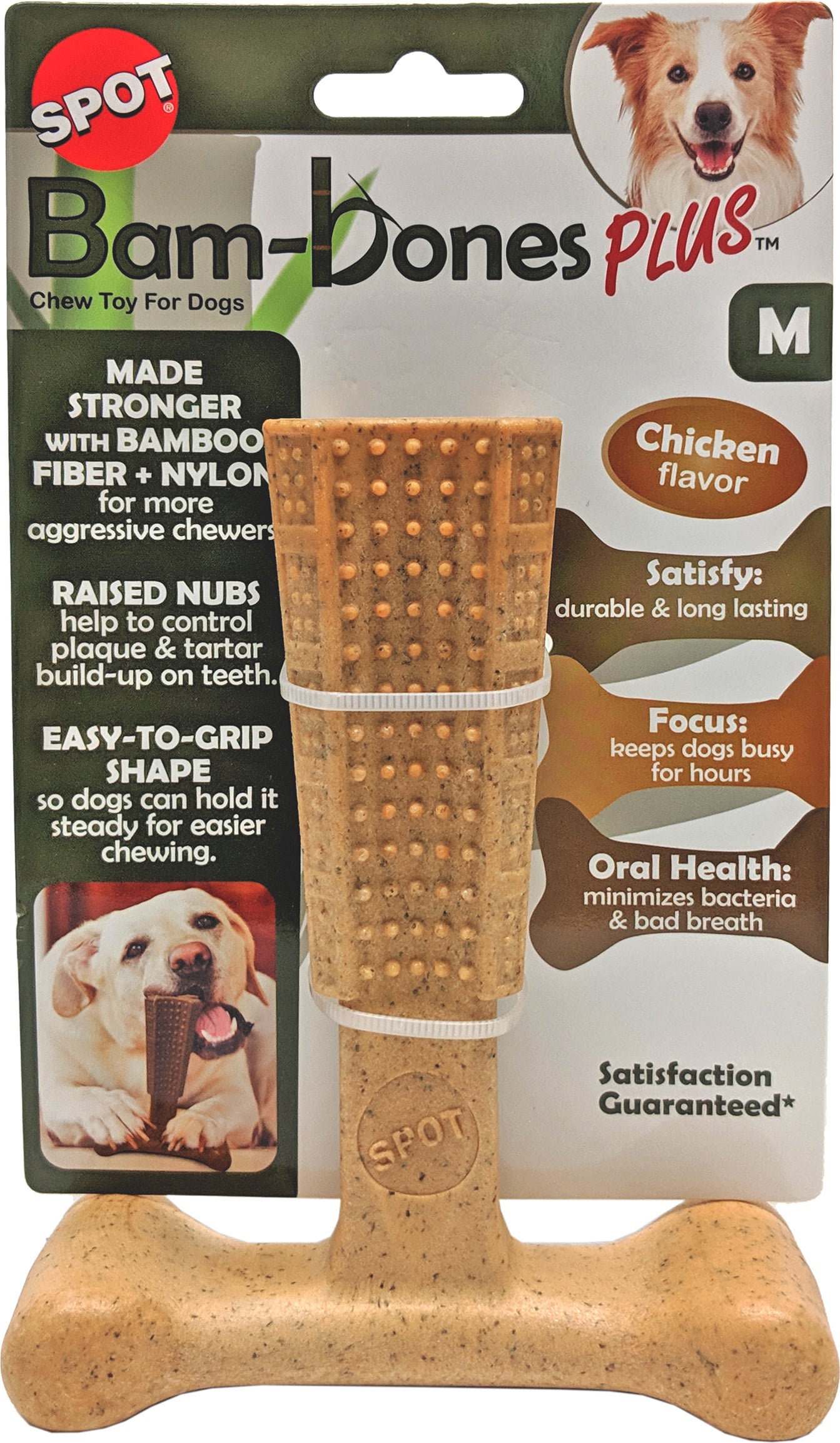 Spot hondenspeelgoed Bam-Bones Plus easy grip kip medium 11,5 x 4,5 x 14,4 cm