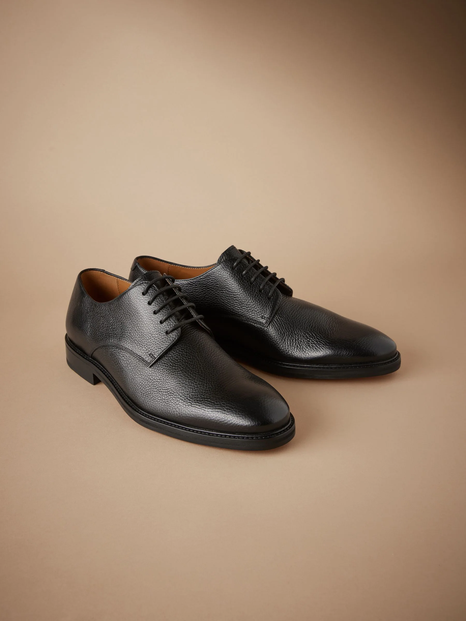 Zwart - Signature - Derby-schoenen met leren zool