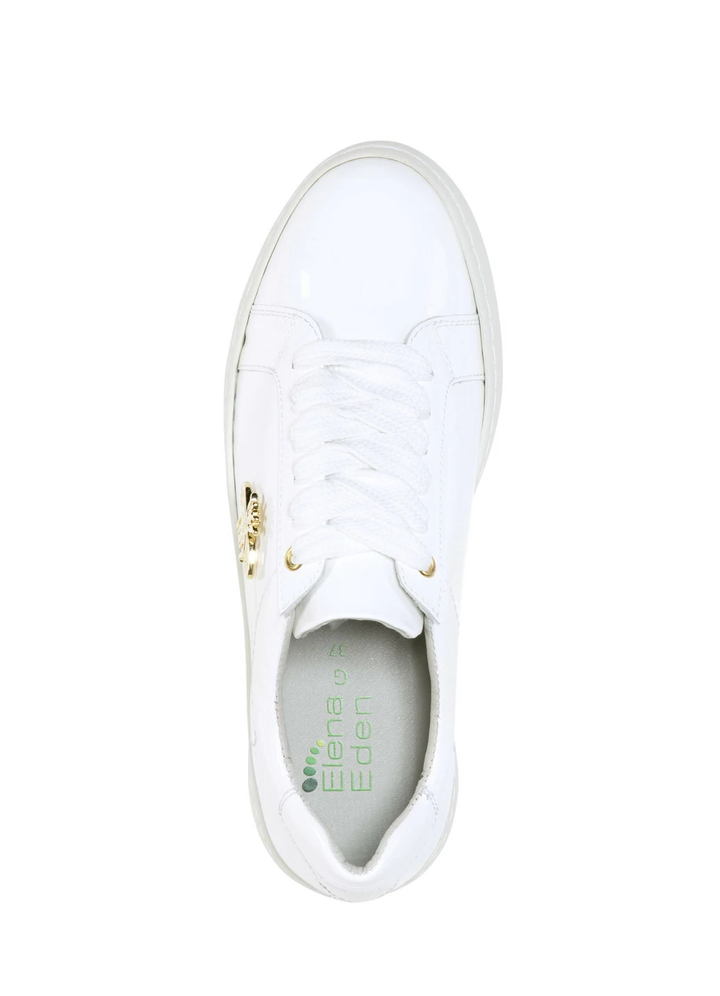 ELENA EDEN Sneaker aus Lackleder mit edlem Metallschmuck