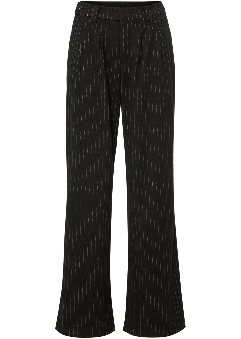 Pantalon large à pinces avec fines rayures