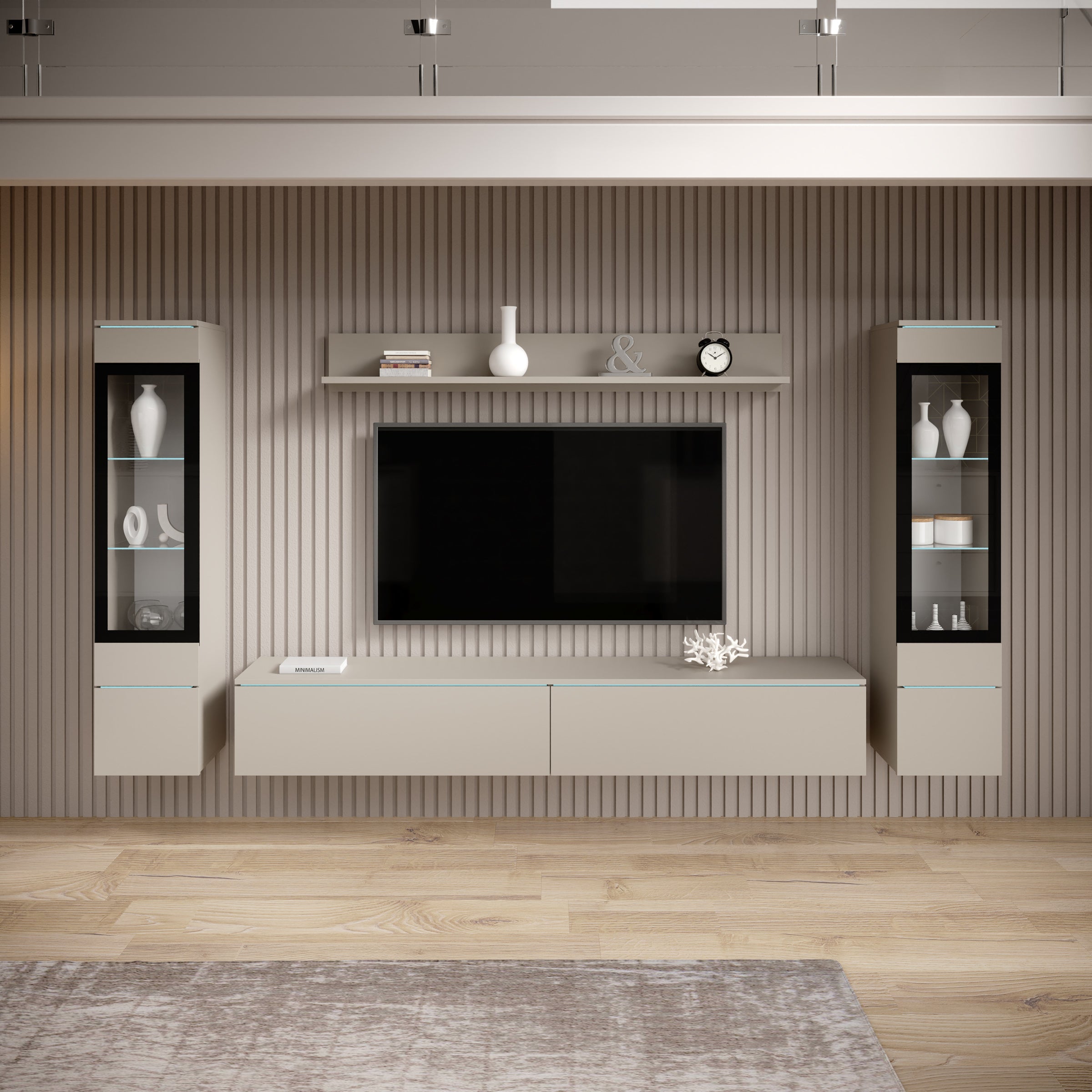 Variety - Wandmeubel - Beige - 180x33x132 cm