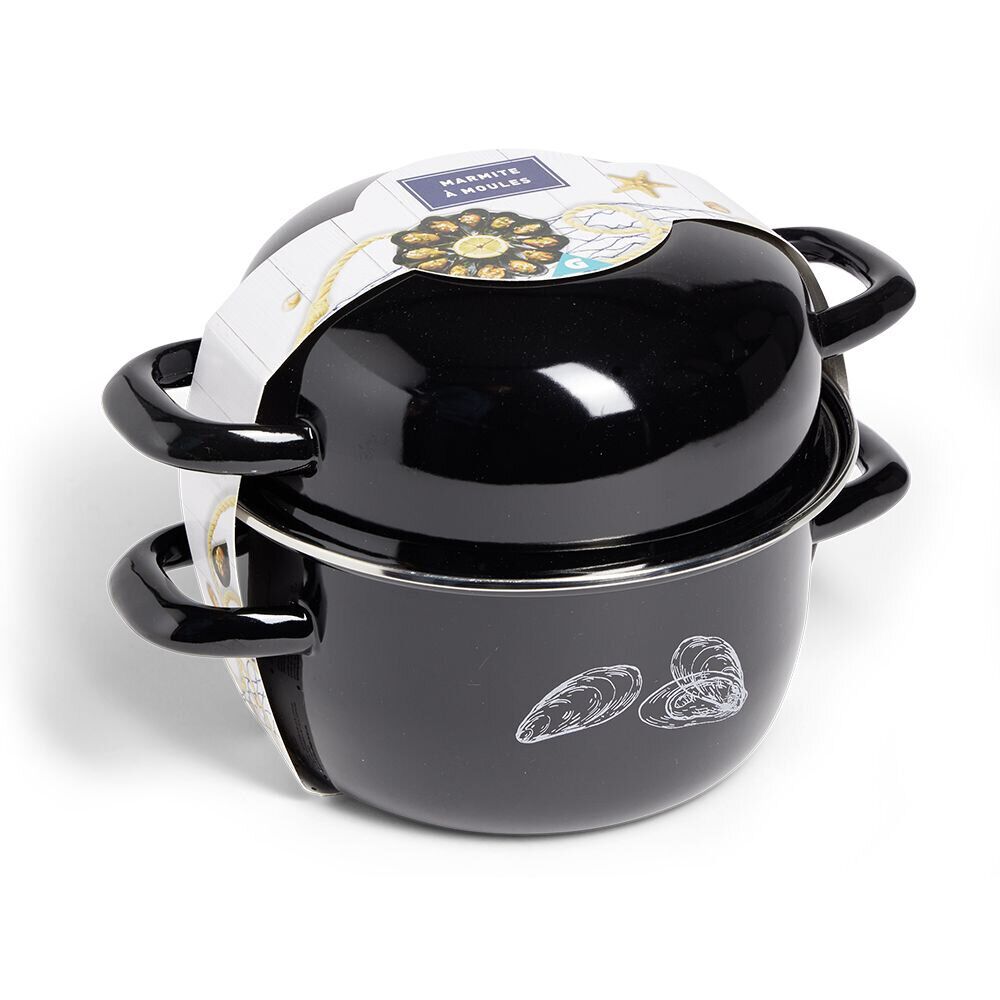 Marmite à moules avec couvercle Ø20,5cm acier noir