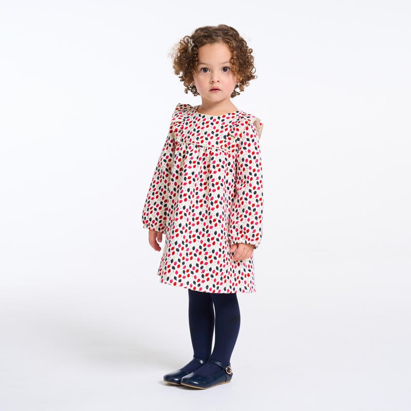 Robe matelassée fleurie bébé fille Bleu