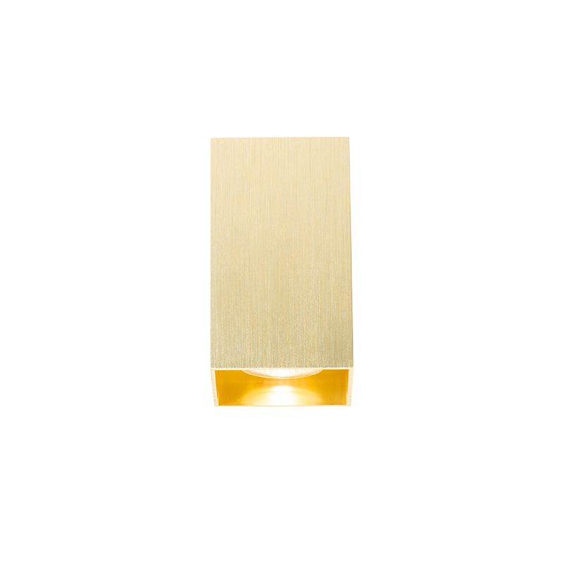 Moderne wandlamp goud vierkant 2-lichts - Sandy