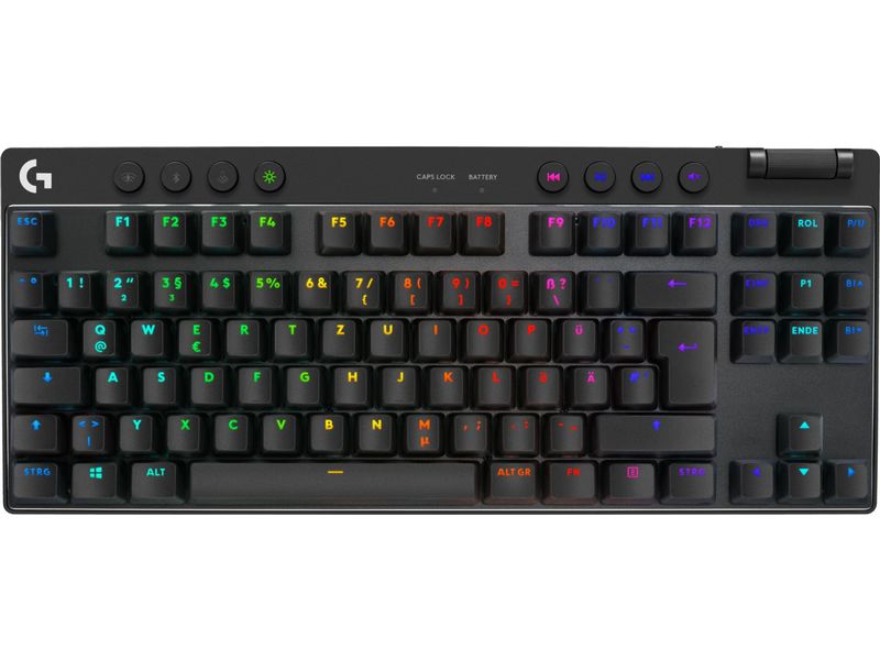 Logitech Gaming-Tastatur Pro X TKL Rapid Schwarz Kabelgebundene Gaming-Tastatur ohne Ziffernblock mit analogen Switsches