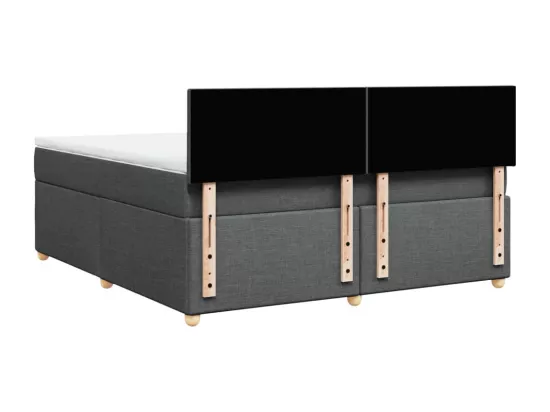 Sommier à lattes de lit avec matelas Gris foncé 180x200cm Tissu