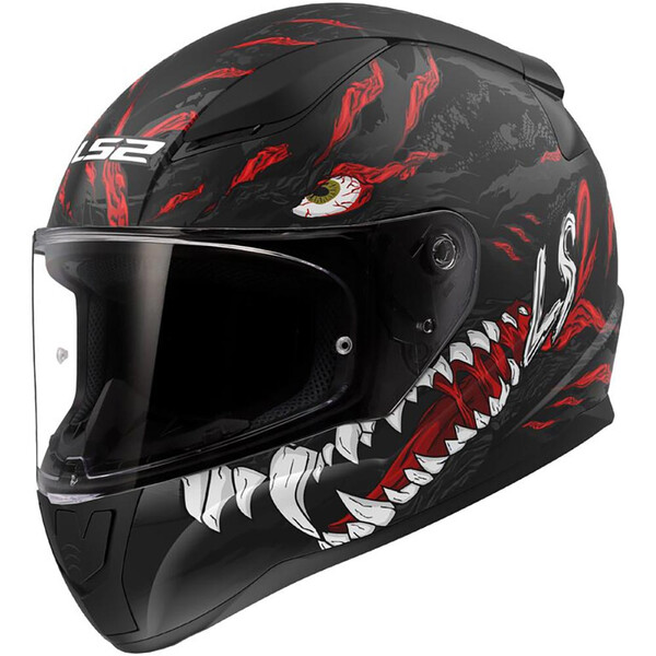 LS2 - Casque FF353 Rapid II Kaiju Noir / Rouge / Blanc / Mat