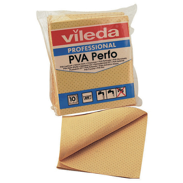 Lavettes peaux de chamois Chamoisair P.V.A. Vileda 40 x 35 cm, lot de 10