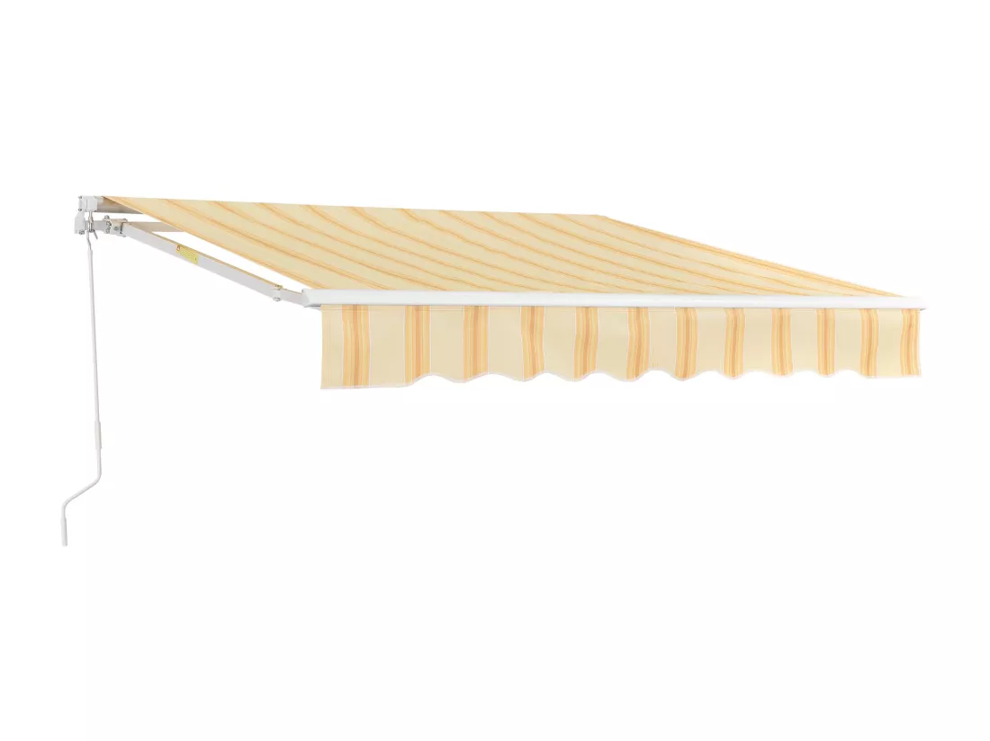 Store banne avec manivelle blanche 350 x 350 x 250 cm 03_0008311