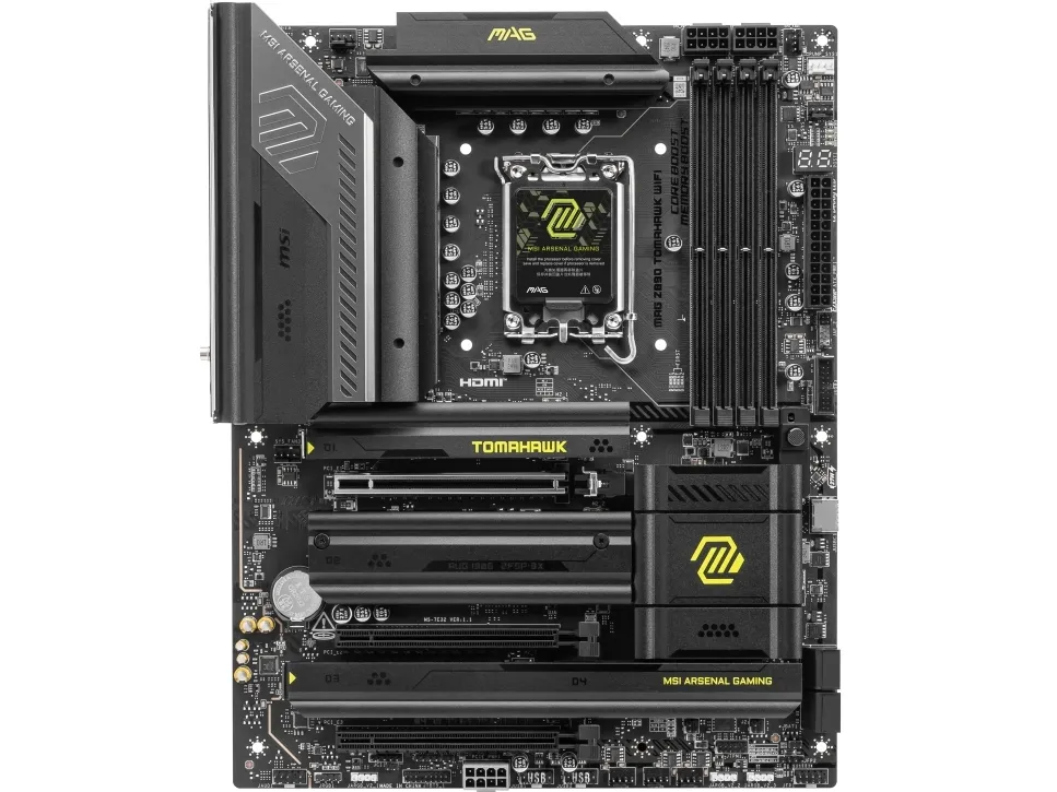 MSI MAG Z890 TOMAHAWK WIFI - Bundkort - ATX - LGA1851 sokkel - Z890 Chipset - USB 3.2 Gen 1, USB 3.2 Gen 2, USB-C 3.2 Gen2, USB4, USB-C 3.2 Gen 2x2 - 5 Gigabit Ethernet, Wi-Fi 7, Bluetooth - onboard grafik (CPU påkrævet) - HD Audio (8-kanaler)