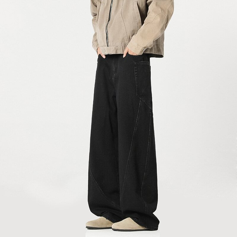 Priam - Mid Rise Washed Wide Leg Cargo Jeans
