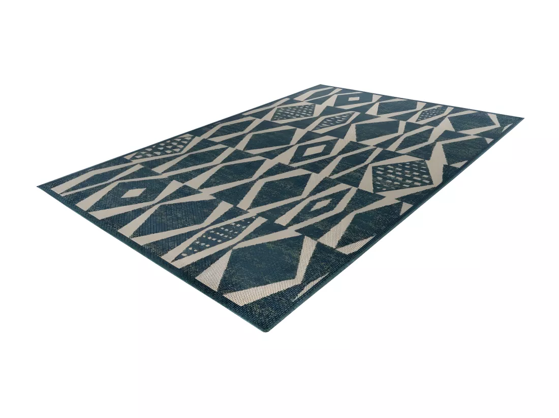 Tapis 290x200cm, design C203I coloris bleu - Confort et élégance pour votre intérieur