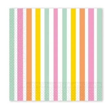 Pastellrandig servett 20 st 33x33 cm FSC