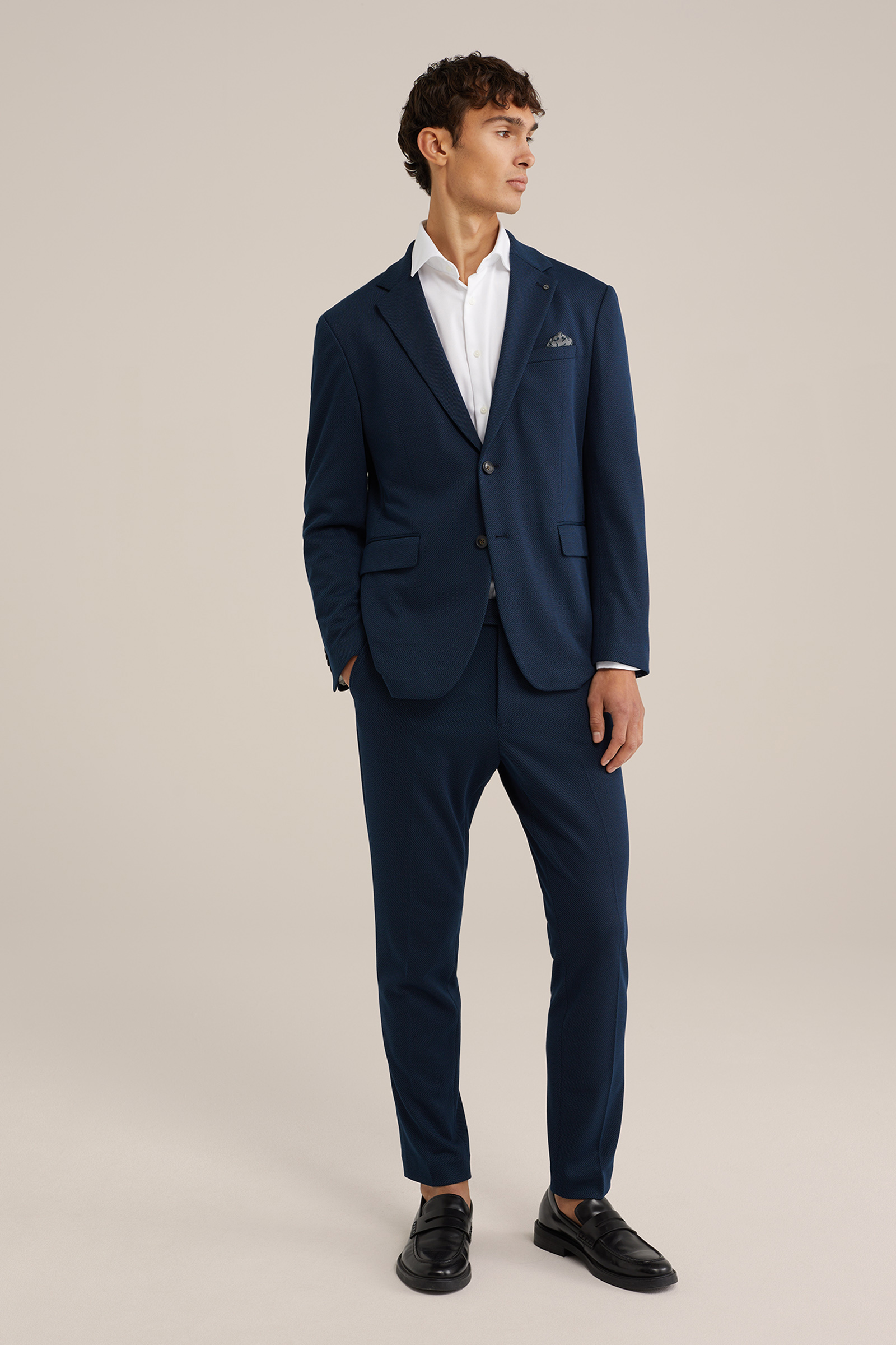 stretch kwaliteit blazer WE Fashion Donkerblauw