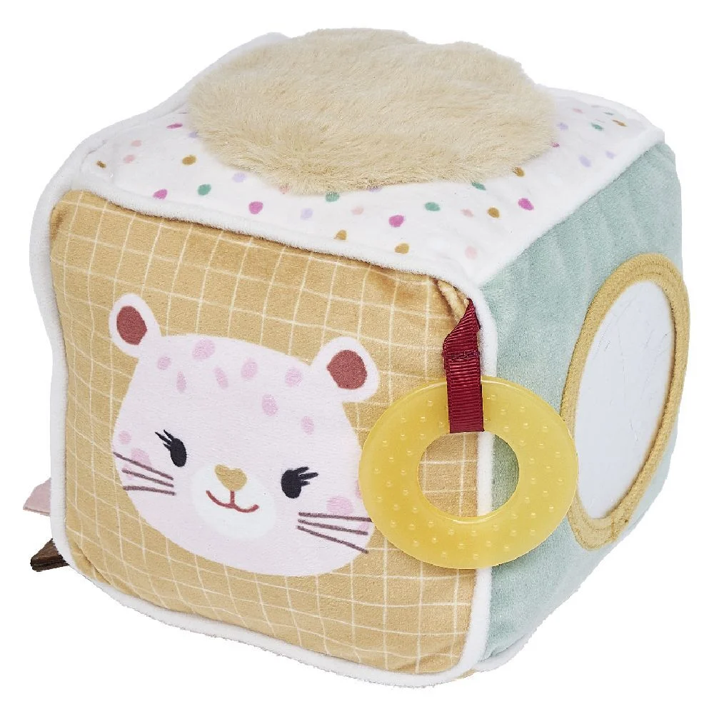 Cube d'éveil souple motif Guépard 4 activités