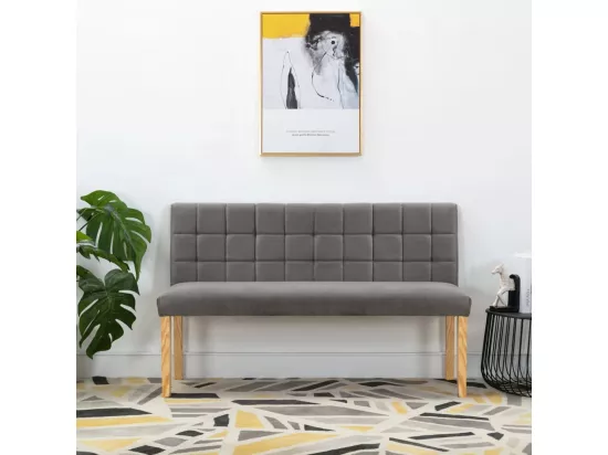 Banc 140 cm Gris Velours
