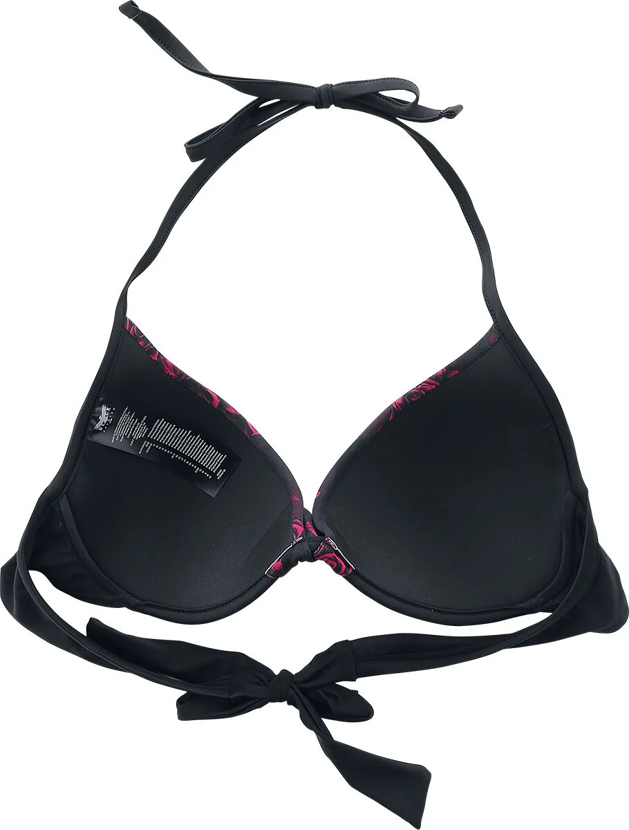 Haut De Bikini Noir Avec Crâne & Roses | Black Premium by EMP Haut de bikini
