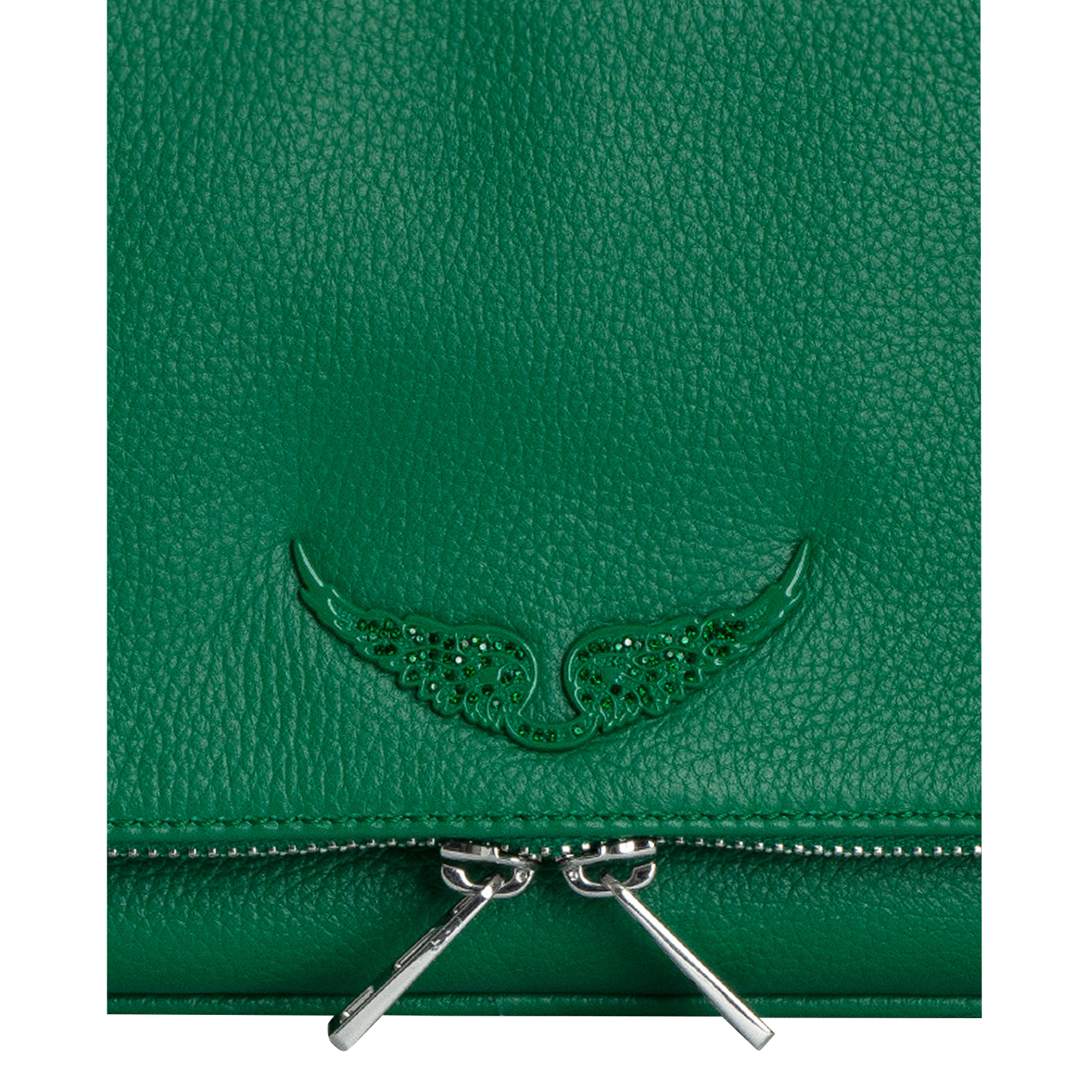 ROCK - Pochette en cuir chaînes en métal | Vert