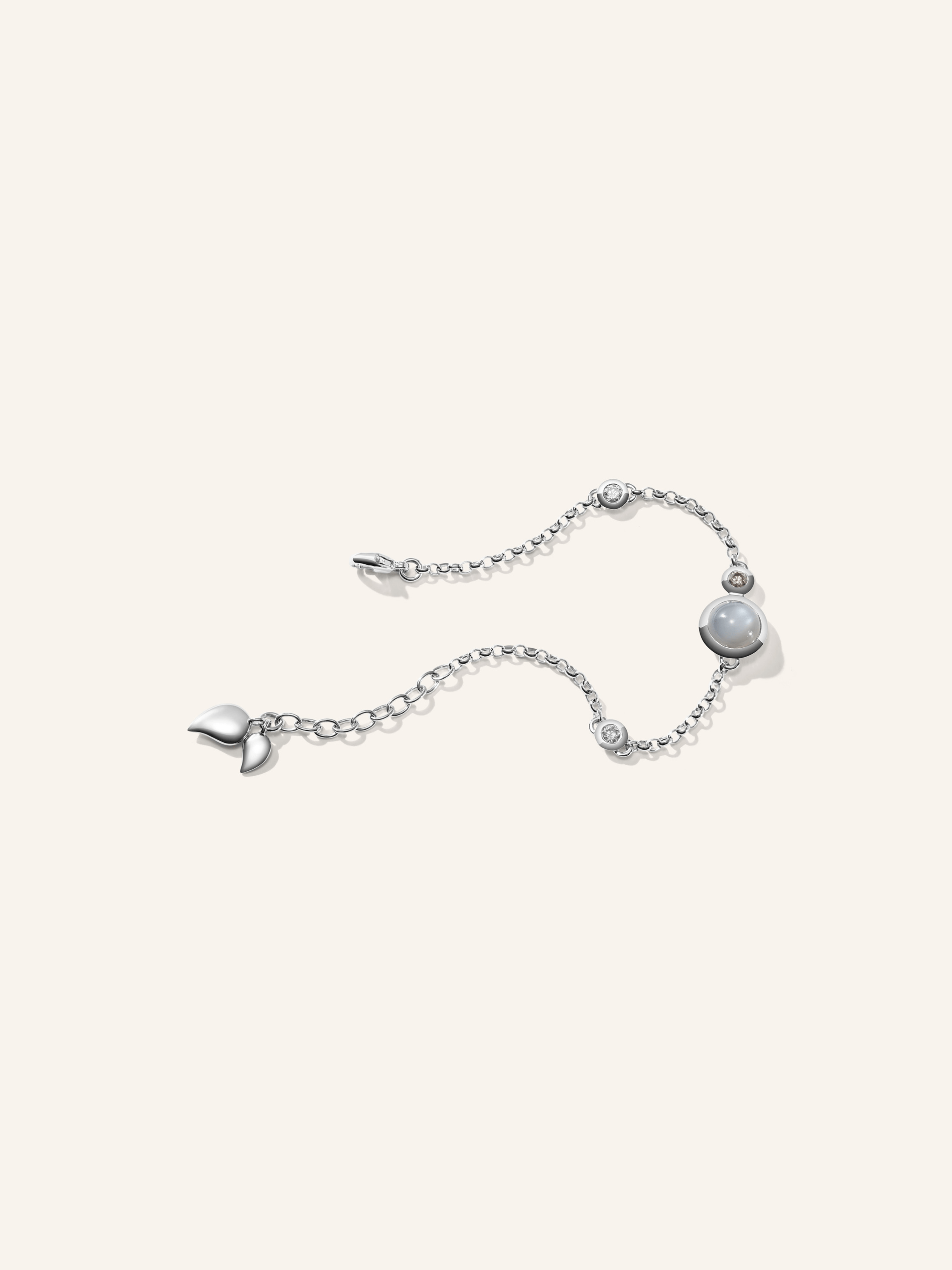 TAMARA COMOLLI Armband BRACELET BOUTON MINI CHAIN 'CASHMERE' - SMALL/MEDIUM 18K Weißgold