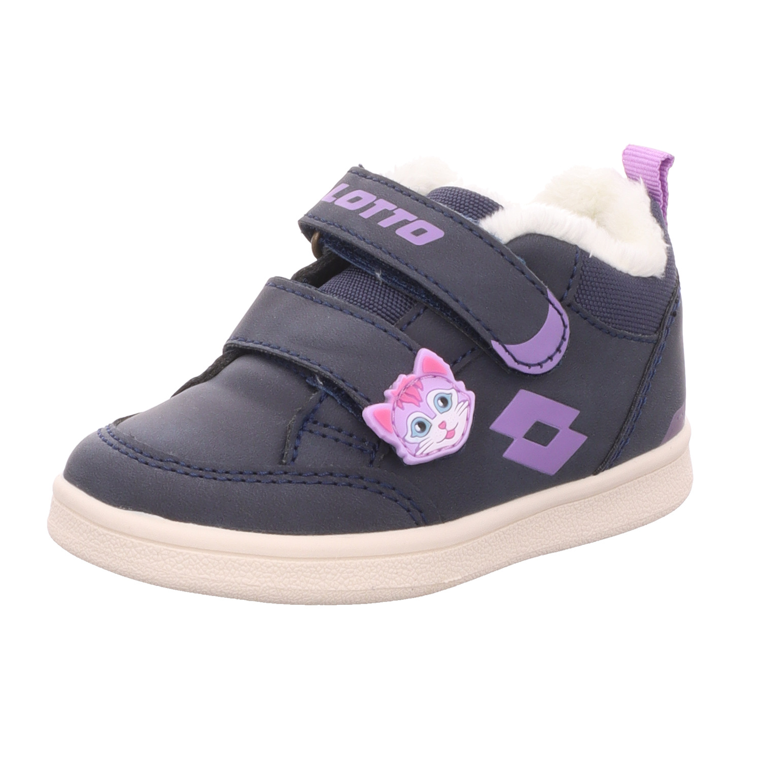 Lotto Lifes Kinder-Mädchen-Sneaker-Slipper-Klettschuh VELBANI FUR M Blau-Lila