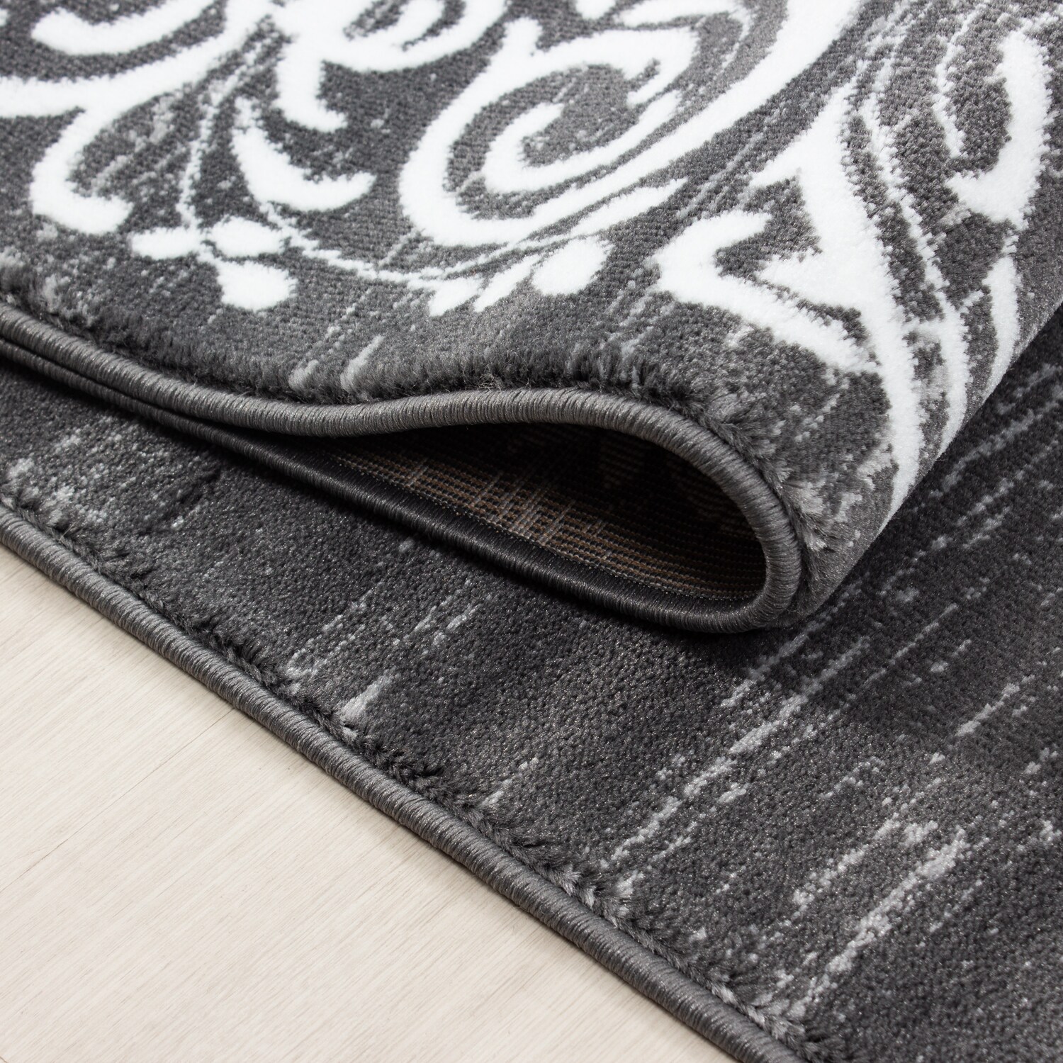 Teppich modern Designer Wohnzimmer Abstrakt Muster Grau oder Schwarz