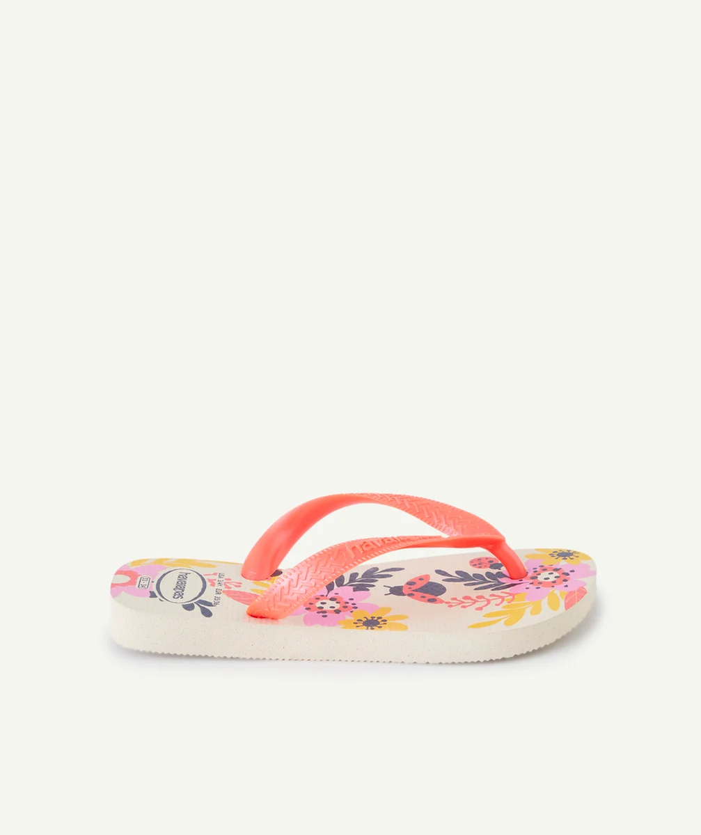 HAVAIANASTONGS FILLE BEIGES AVEC FLEURS