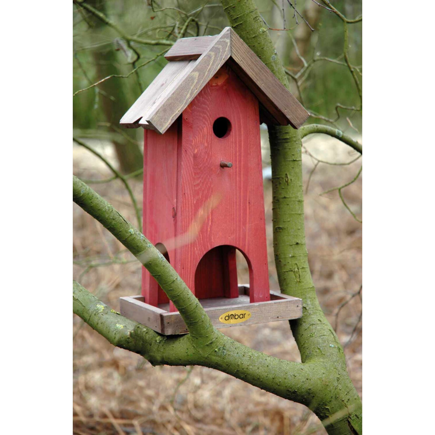 dobar Futterhaus-Nistkasten-Kombination-Rot-Braun