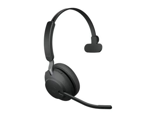 Jabra Evolve2 65 MS Stereo - Headset - på øret - Bluetooth - trådløs - USB-A - støjisolerende - sort - med opladningsstander - Certified for Microsoft Teams