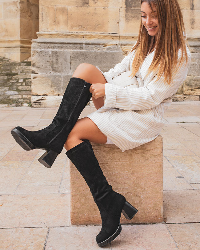 Bottes femme noires à talon - Elinor