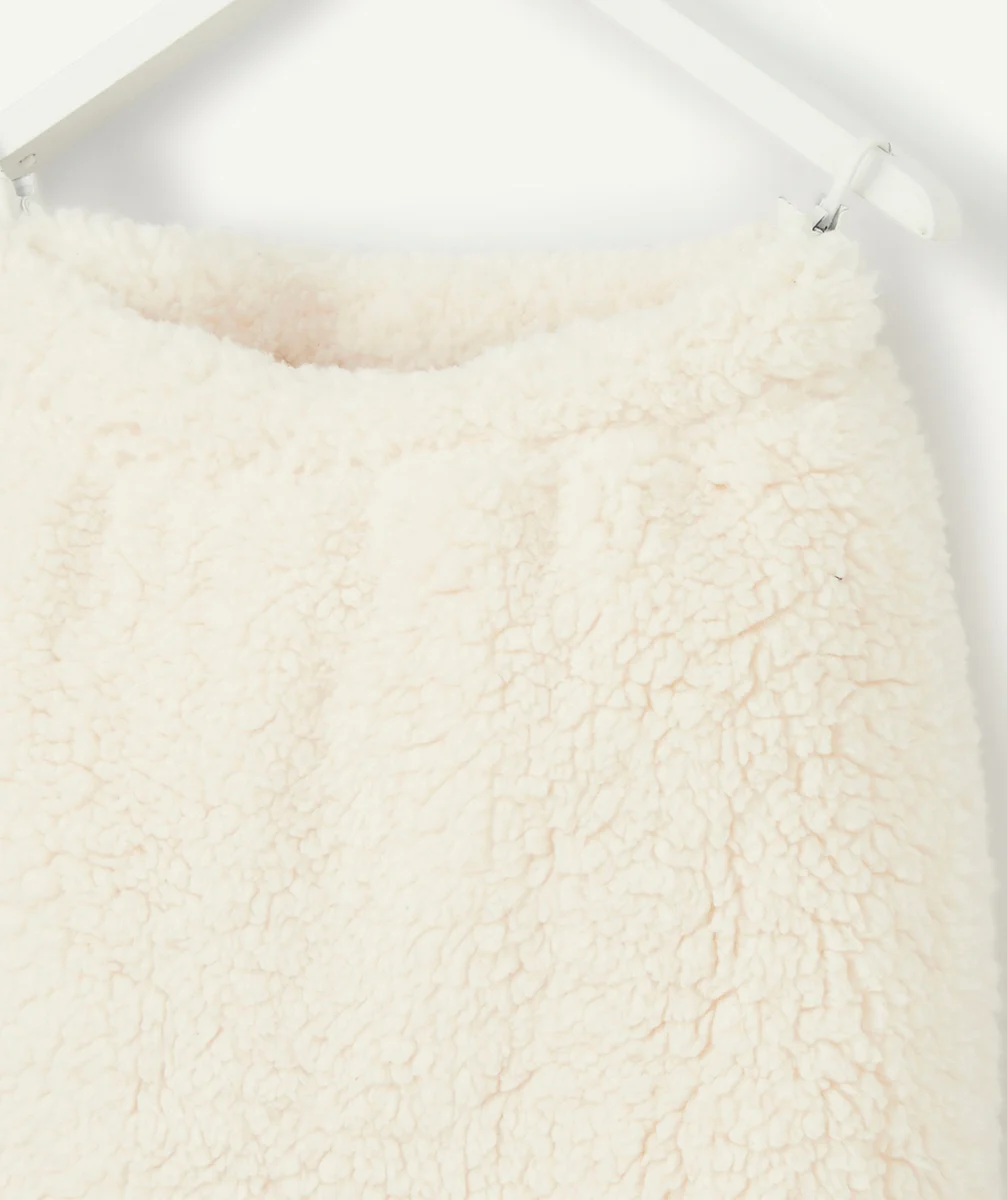 PANTALON SAROUEL ÉCRU EN SHERPA BÉBÉ
