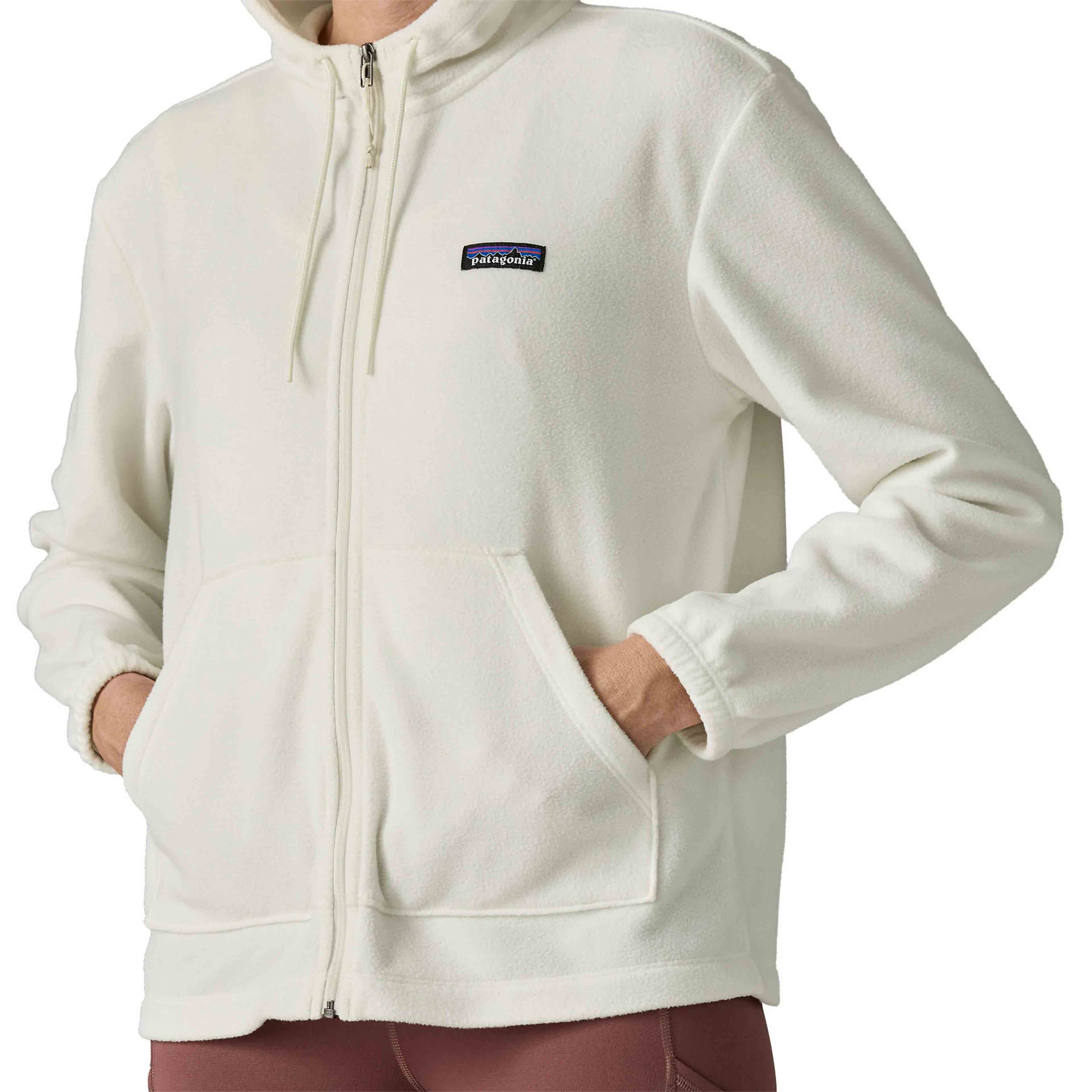 Micro D Fleece Hoody Dame Birch White