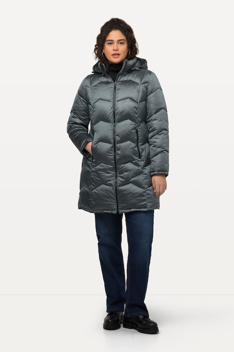 HYPRAR Steppjacke, fein glänzend, wasserabweisend, Kapuze
