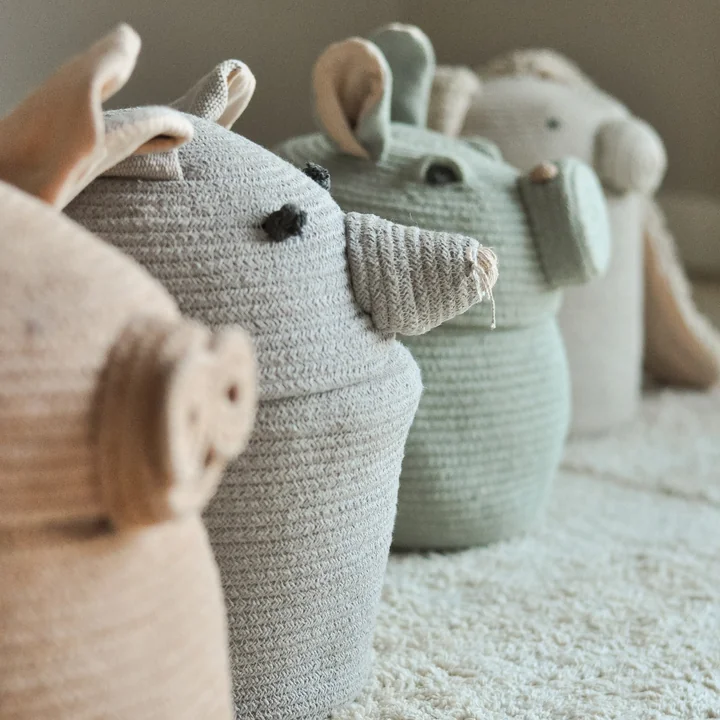 Lorena Canals - Spiel- und Aufbewahrungskorb, mini Rita the Rabbit, creme