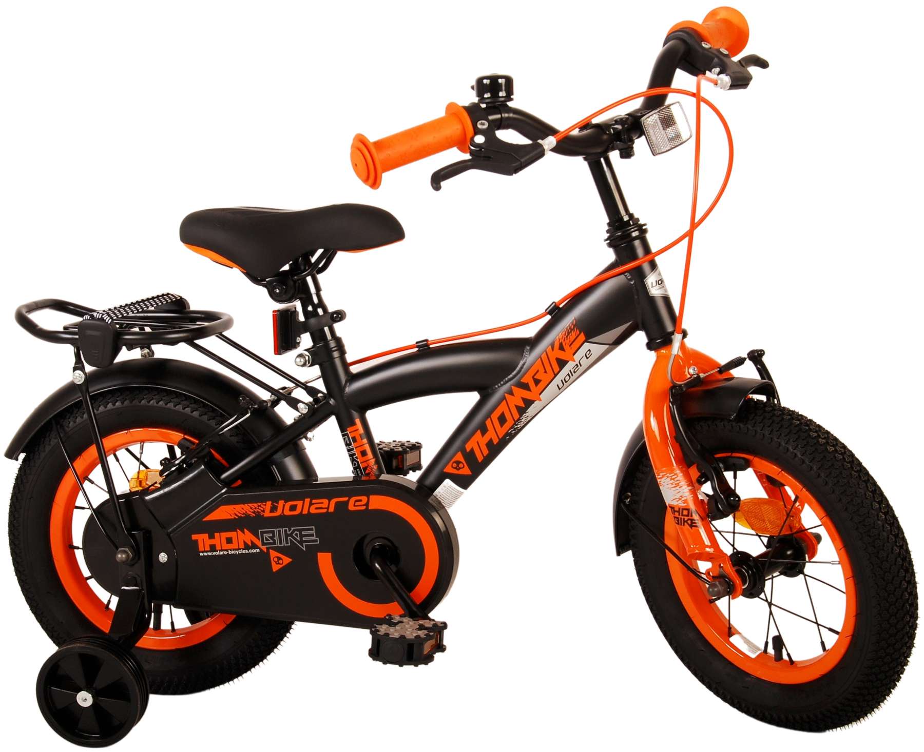 TPFSports Thombike Kinderfahrrad - Jungen - 12 Zoll - Rücktritt + Handbremse - Schwarz/Gelb