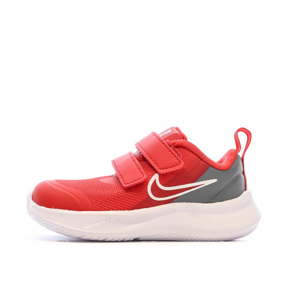 Nike Baskets Rouges/Grises Fille Bébé Nike Star Runner 3