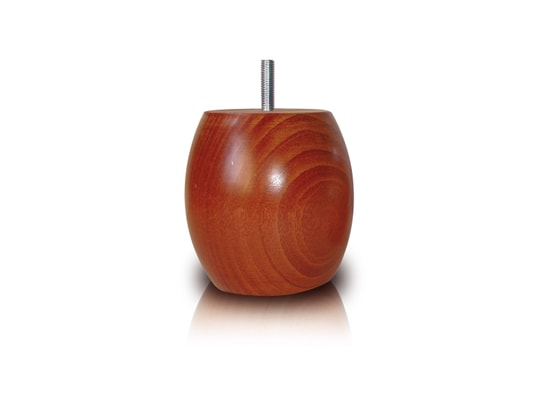 SOMEO - Pied boule bois (lot de 4) marron 9.5 cm