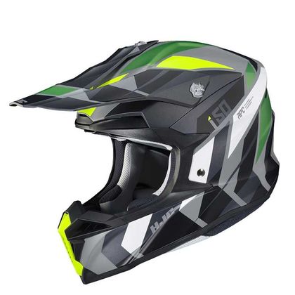 Casque cross Hjc I50 - VANISH - BLACK YELLOW GREEN MC4HSF 2023 - Noir / Vert