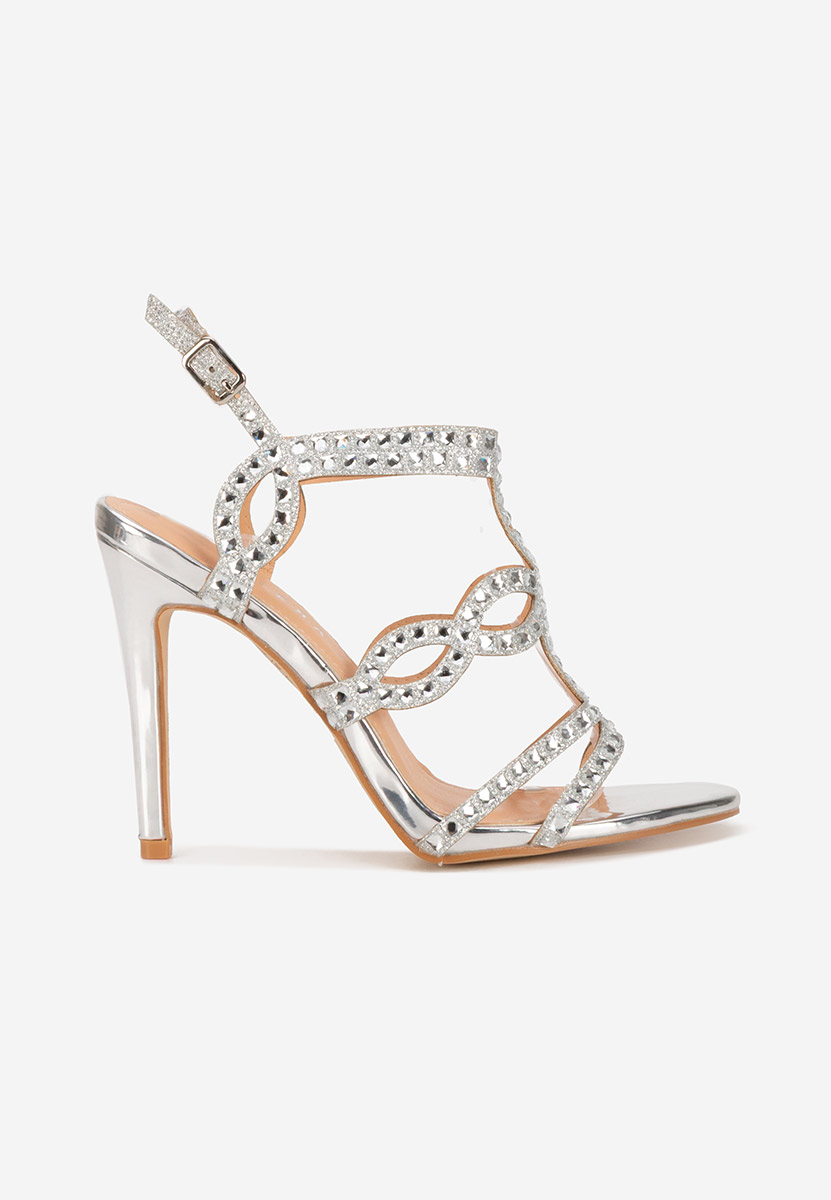 Sandales avec strass argent Aidana