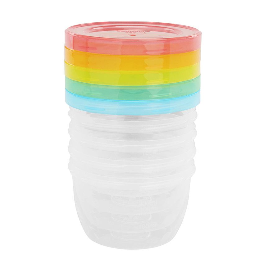 Lot de 5 pots de conservation BadaBowls - 250ml - Ecru