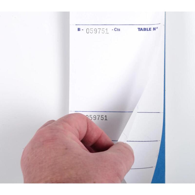 Bloc Brasserie 50 feuillets autocopiants numérotés en tripli - Format 9 ,6x26 cm