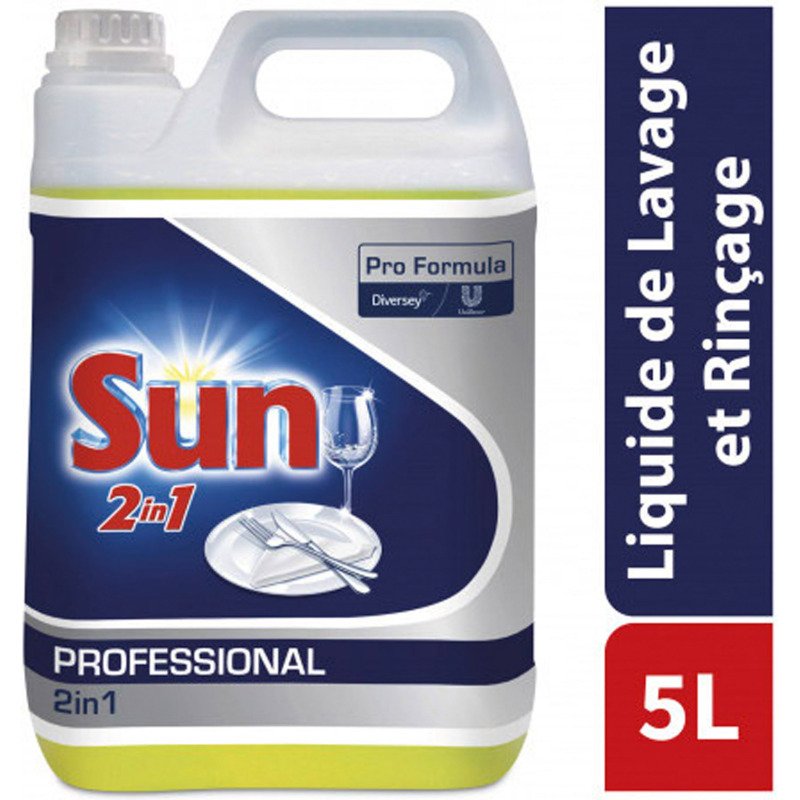 Liquide vaisselle machine et rincage Sun Professional  2 en 1  - Bidon de 5 L