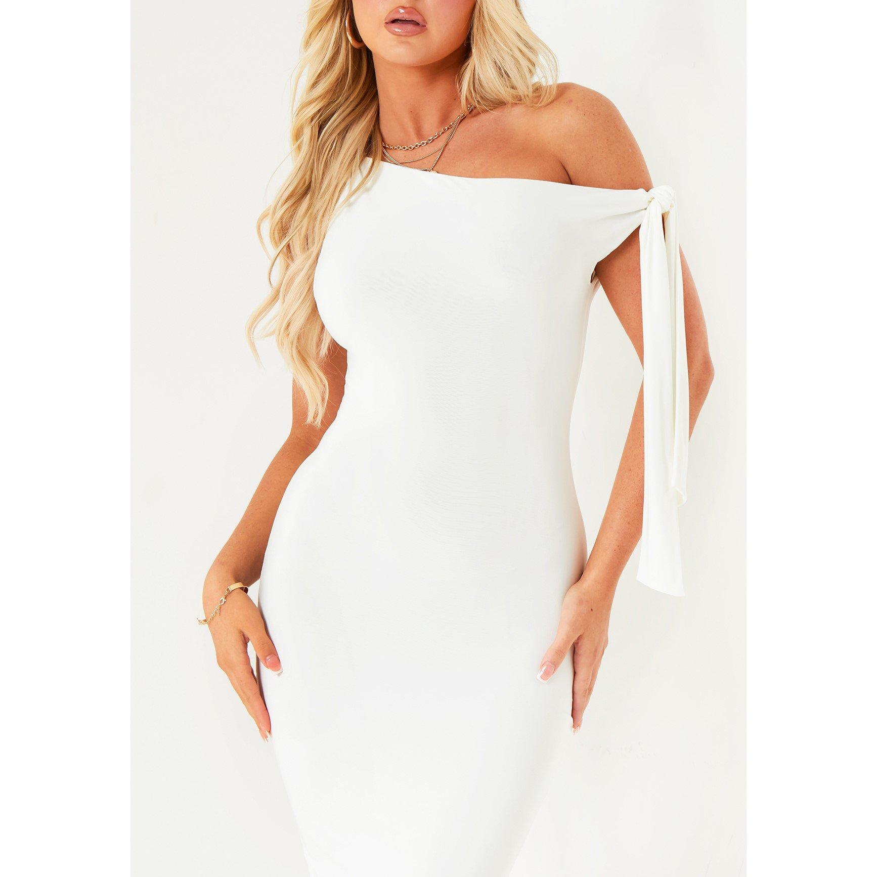 Missy Empire Tie Shoulder Midi Dress