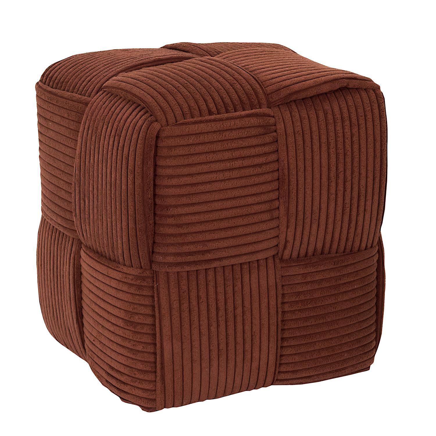 SCOTT POUF COTELE TRESSE TERRACOTTA