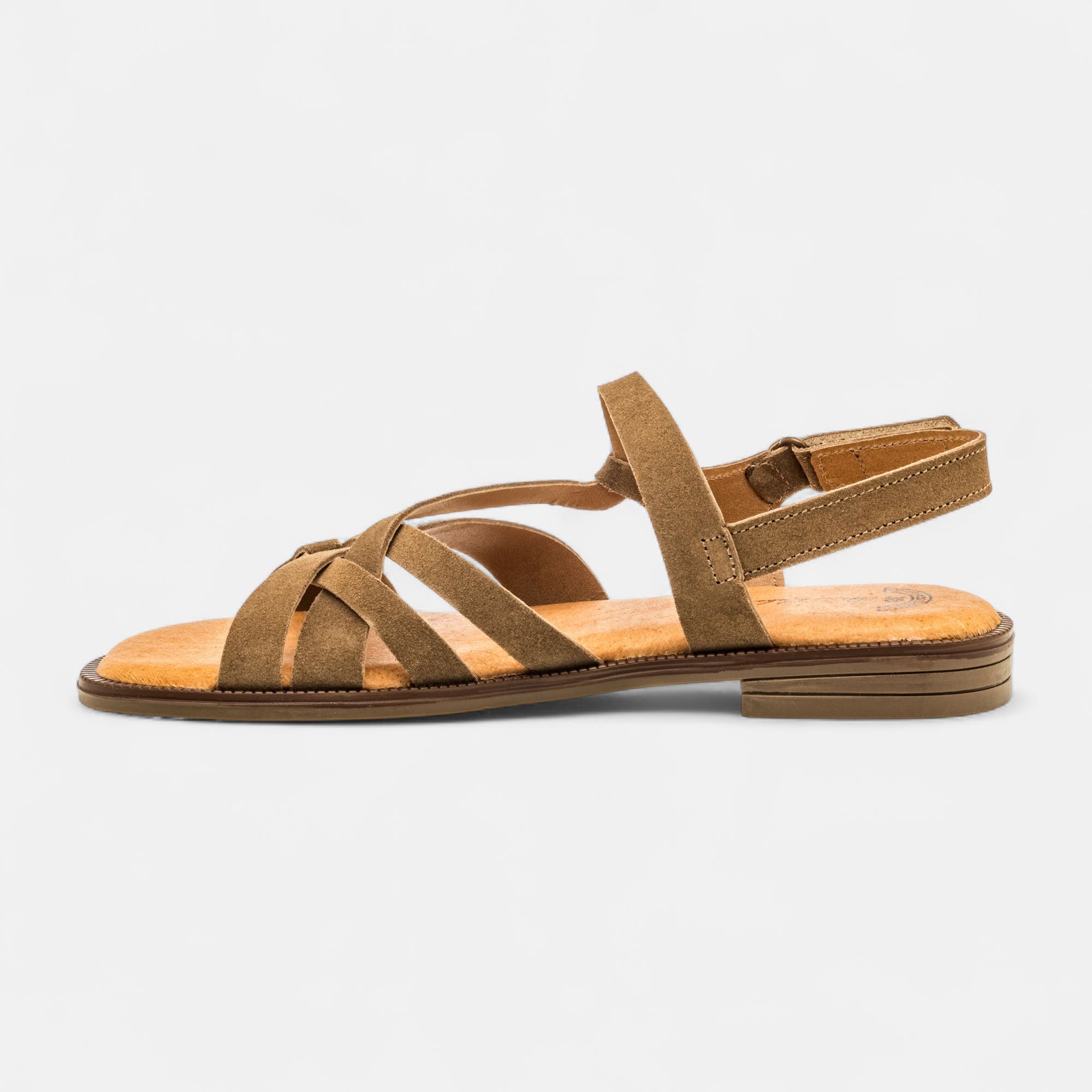 Nu-pieds Femme en cuir taupe