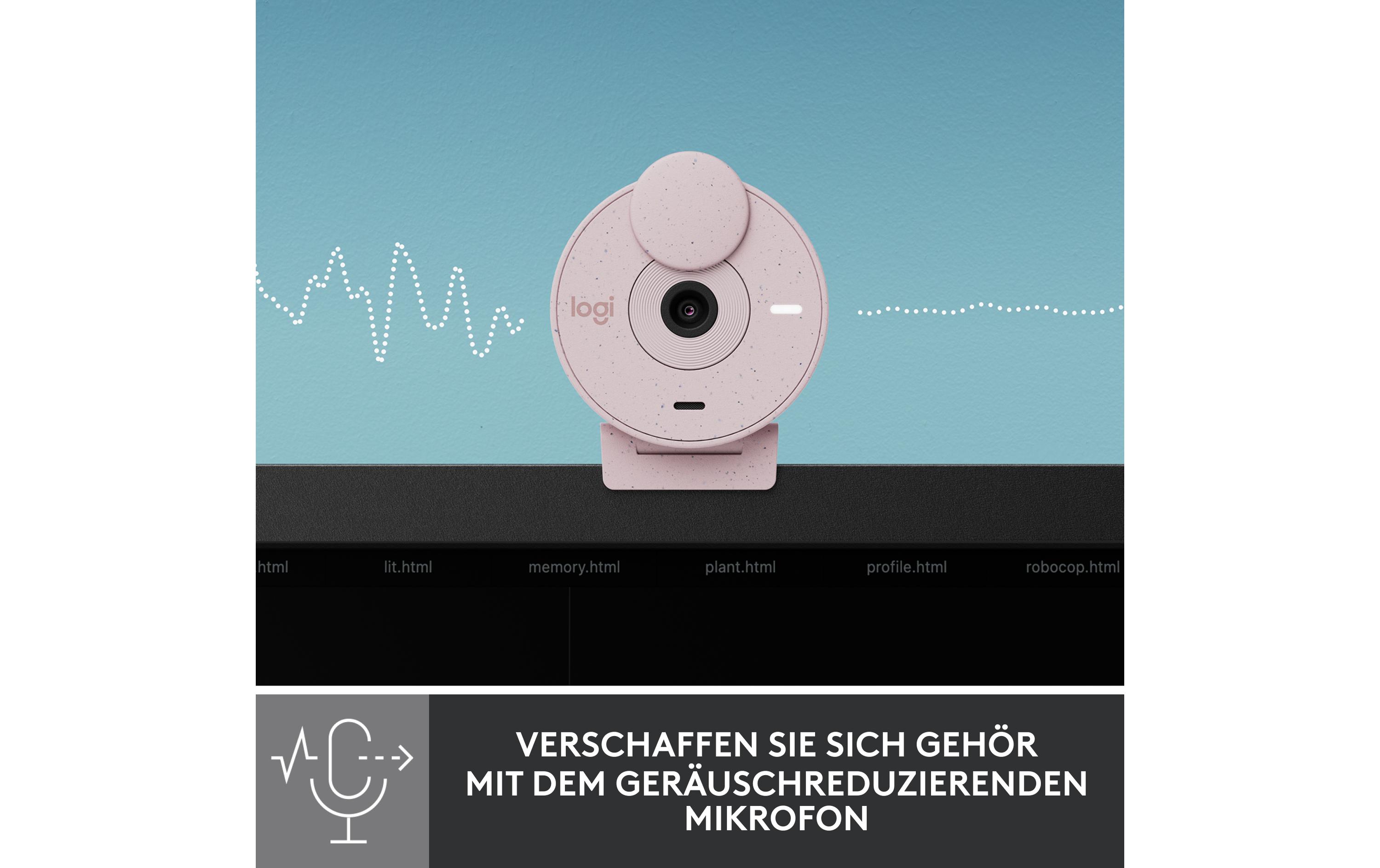 Webcam Brio 300 RoseFull HD-Webcam mit integrierter Abdeckblende