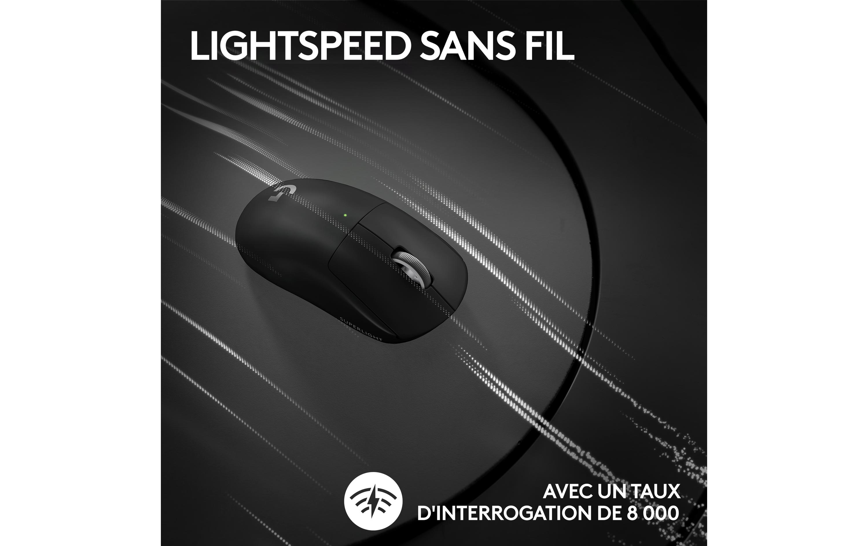 Gaming-Maus Pro X Superlight 2 Lightspeed Schwarz<br>Extrem leichte Gaming-Maus mit leistungsvoller Performance